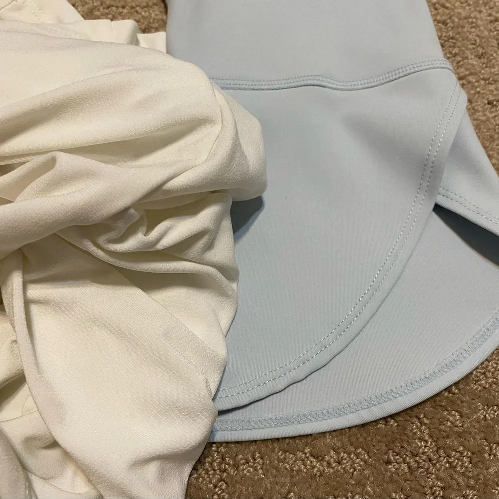{Free People Movement} High Rise Legging Sanctuary Ruffle Cuff | Pale Blue - S